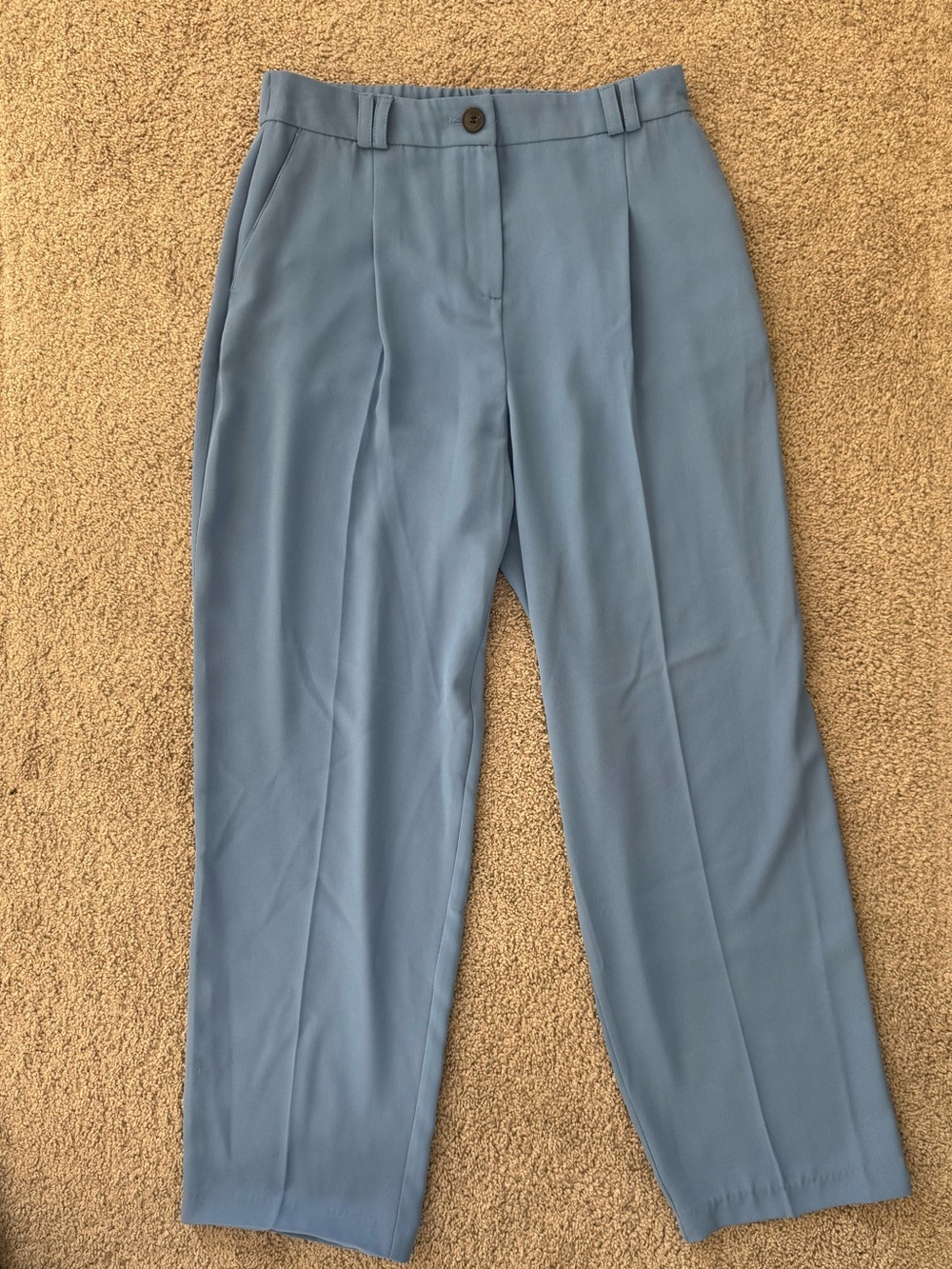 Top Shop | High-Rise Trousers in Powder Blue | Size: 8